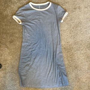 Navy and white striped pool/park dress